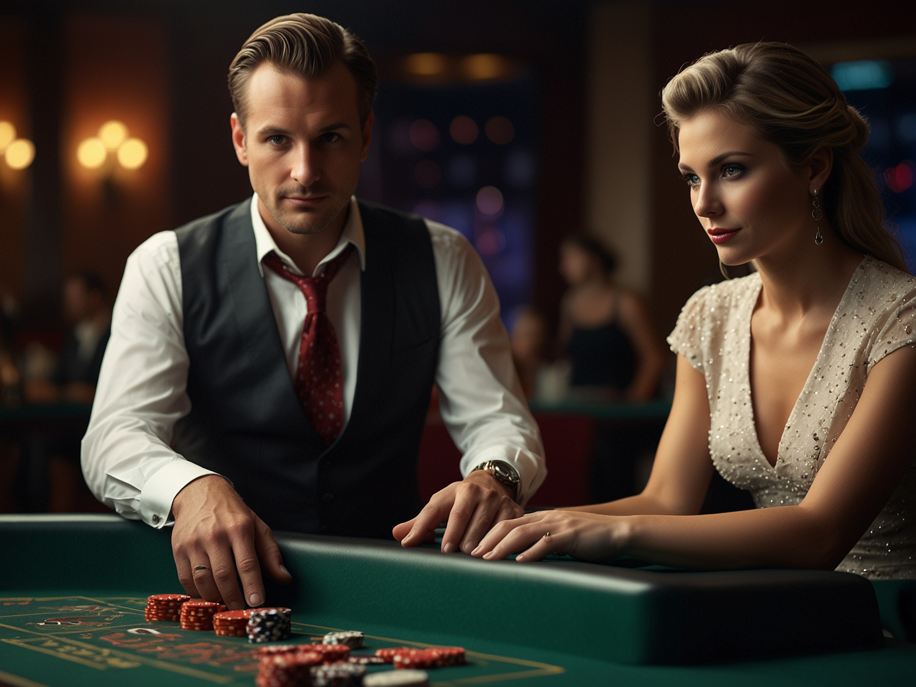 Roulette and blackjack tables interior at Kulosaaren