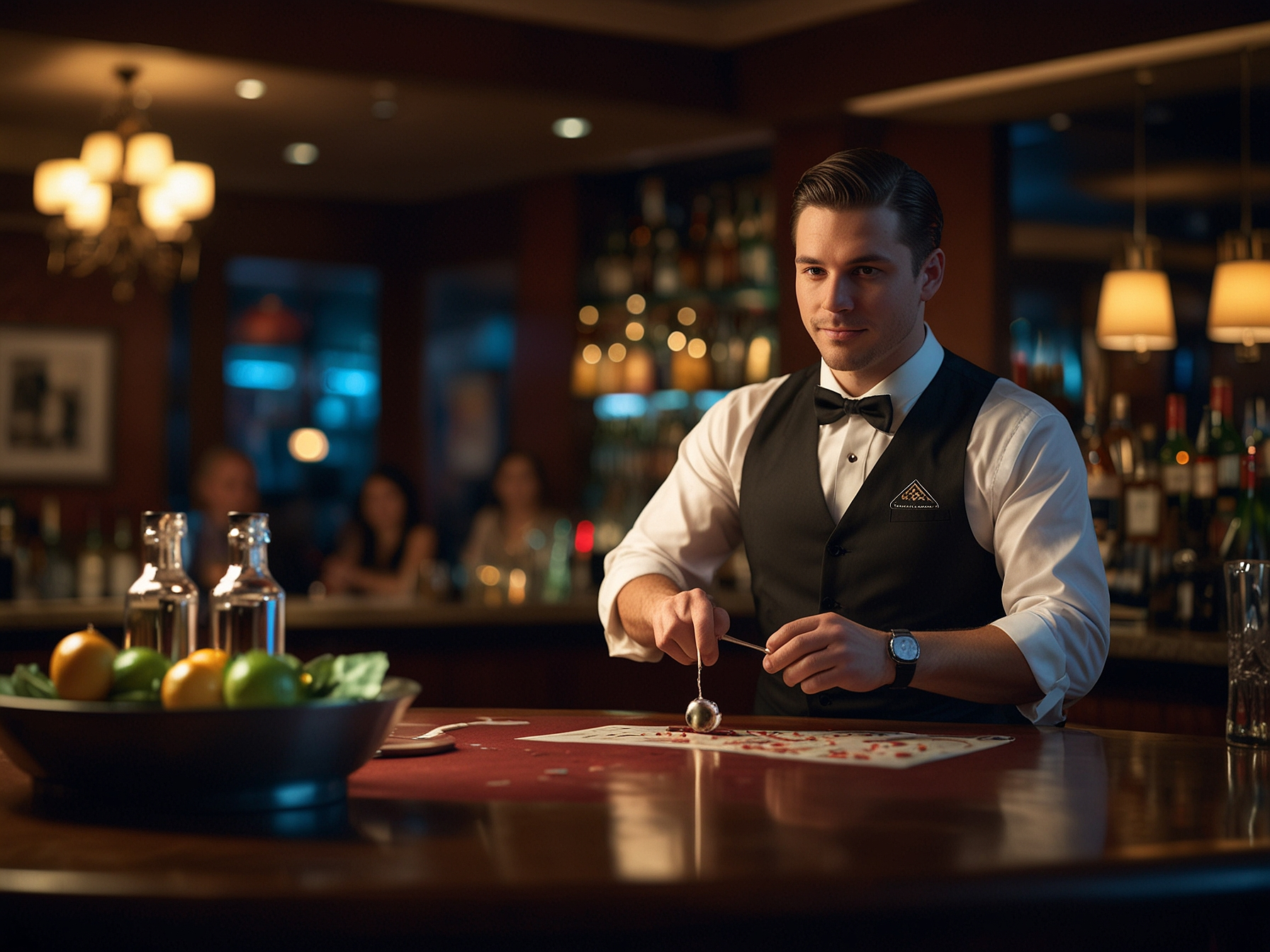 Bartender crafting a signature cocktail at Kulosaaren