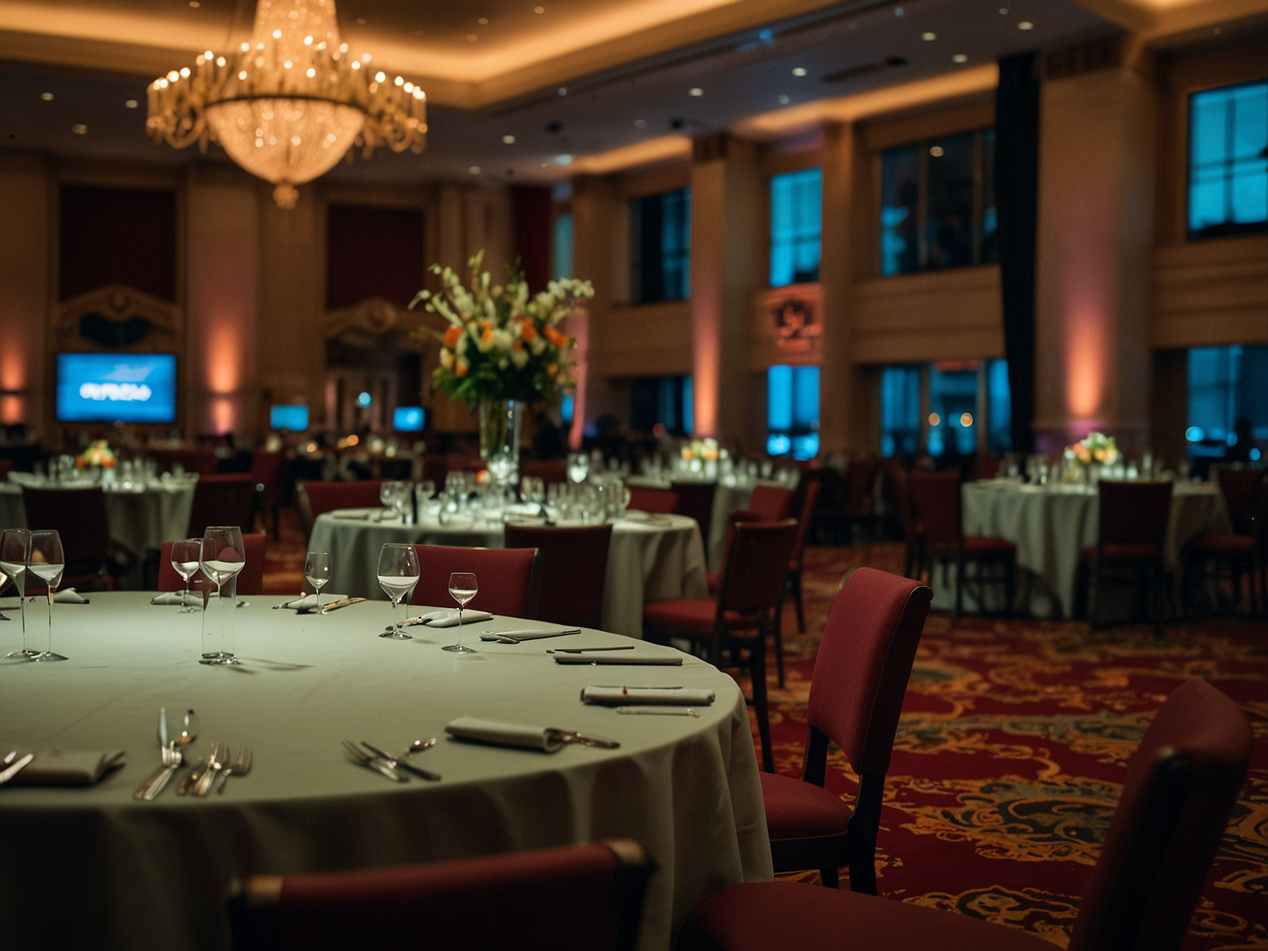 Corporate event setup at Kulosaaren