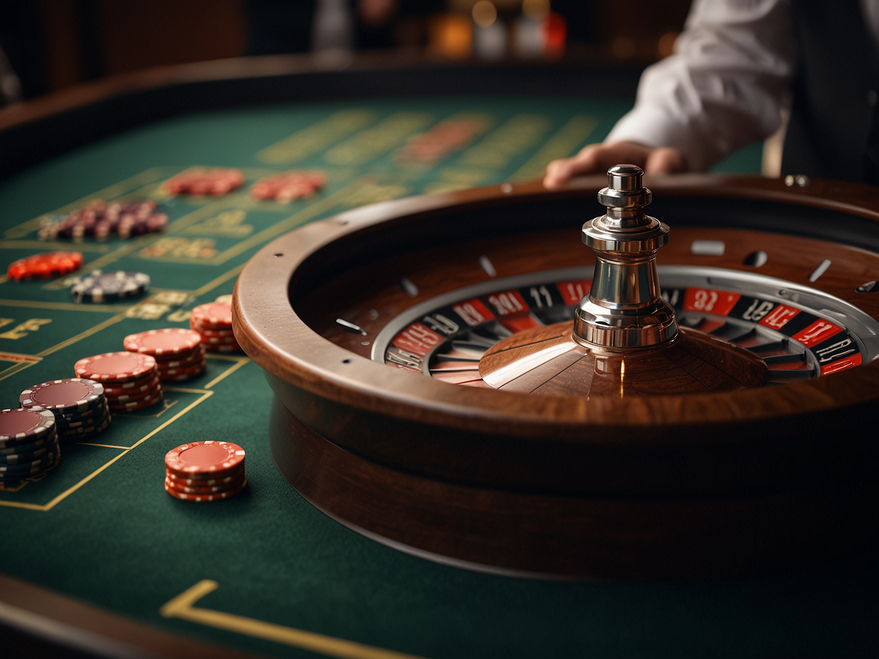 Roulette wheel and blackjack table at Kulosaaren