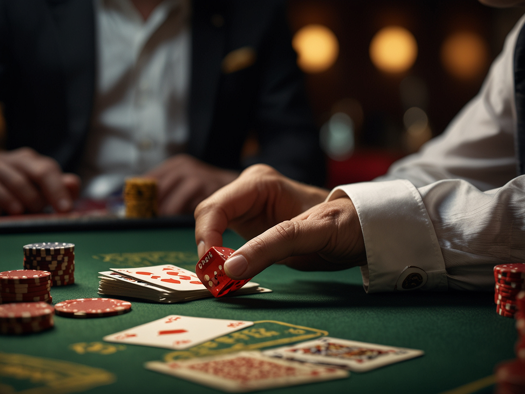 Live dealer conducting a table game