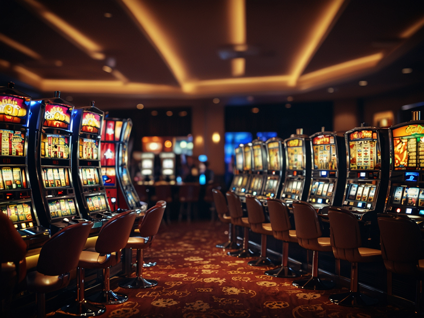 Rows of modern slot machines at Kulosaaren